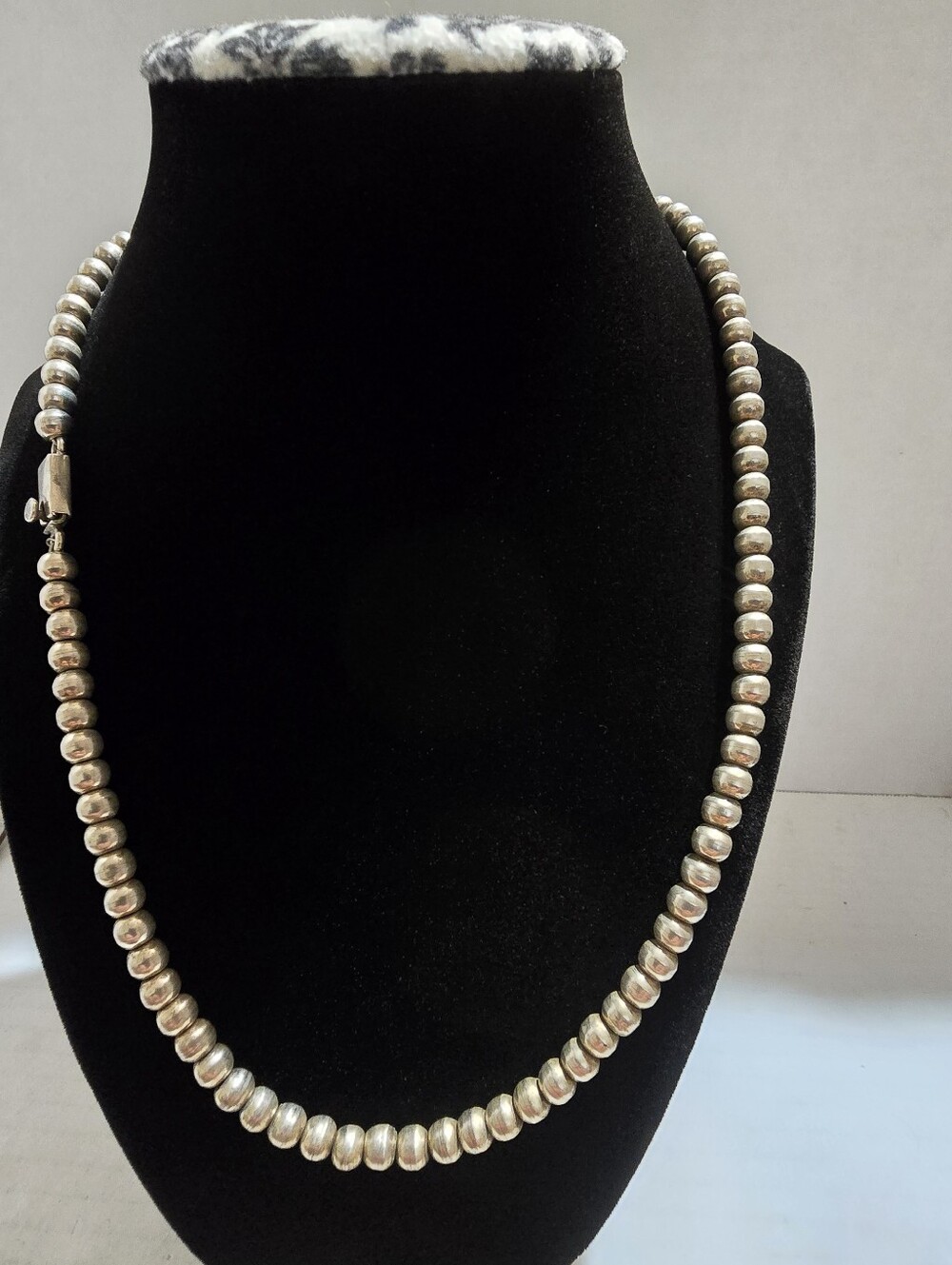 Vtg 6mm Sterling Silver Handmade Ball Bead 20 Inch Necklace Made In Mexico 47.5g
